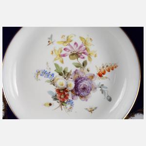 Meissen Teller volles Bukett mit Kobalt