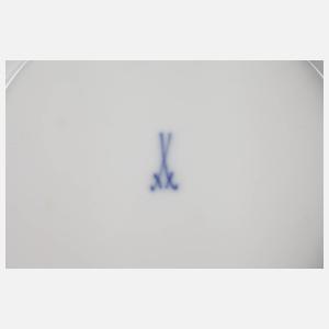 Meissen Teller volles Bukett mit Kobalt