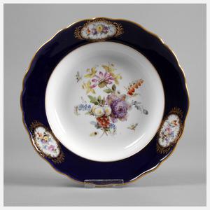 Meissen Teller volles Bukett mit Kobalt