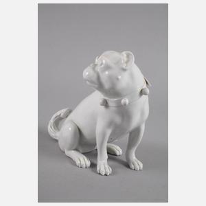 Meissen Mops mit Schellen