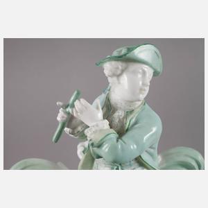 Meissen Saliere mit Flötespieler