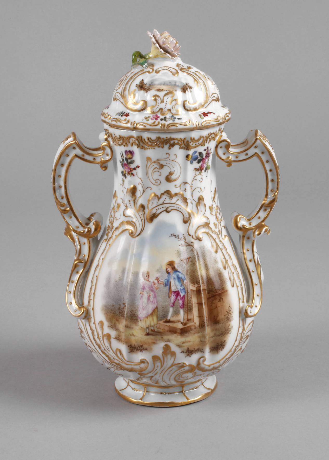 Meissen Imitation Deckelvase