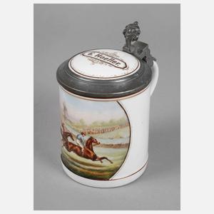 Pfeffer Gotha Bierkrug Pferderennen