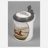 Pfeffer Gotha Bierkrug Pferderennen111