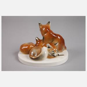 Schwarzburg Tiergruppe ”Drei junge Füchse”