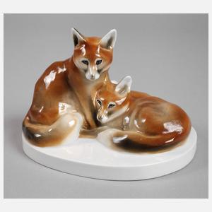 Schwarzburg Tiergruppe ”Drei junge Füchse”