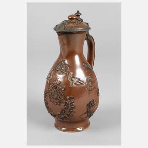 Seltenes Bunzlauer Steinzeugkännchen