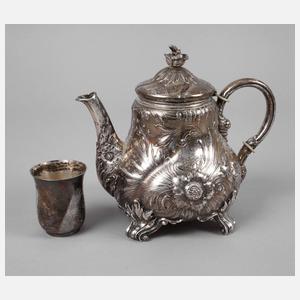 Kanne und Becher Silber