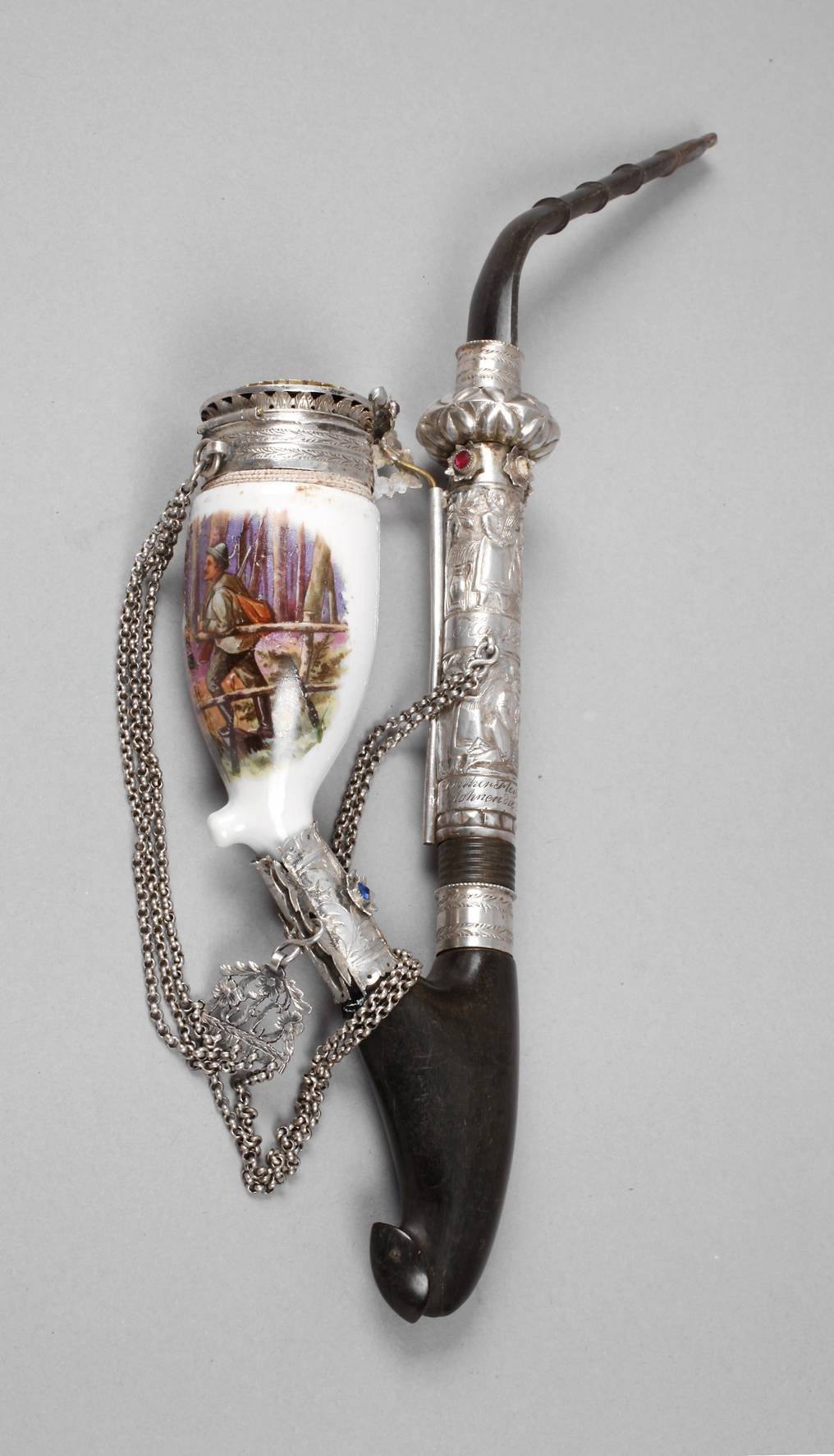 Pfeife mit Silberbeschlag