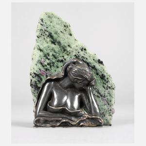 Kleine Silberbüste mit Rubin-Zoisit