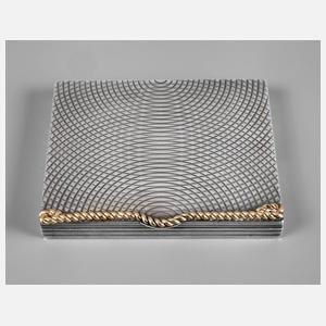 Puderdose Silber und Gold