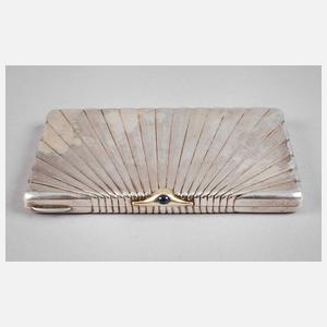 Silber Zigarettendose Fächerdekor