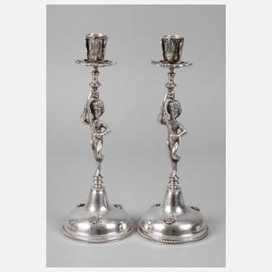 Paar figürliche Silberleuchter Hanau