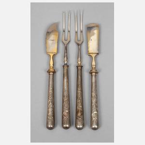 Silber vier Vorlegeteile mit Sängersymbolik