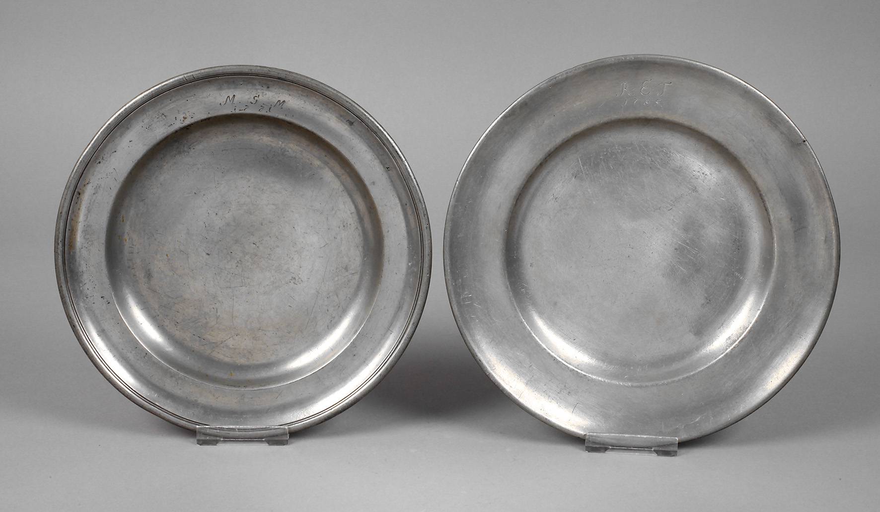 Zwei thüringer Barockteller Zinn