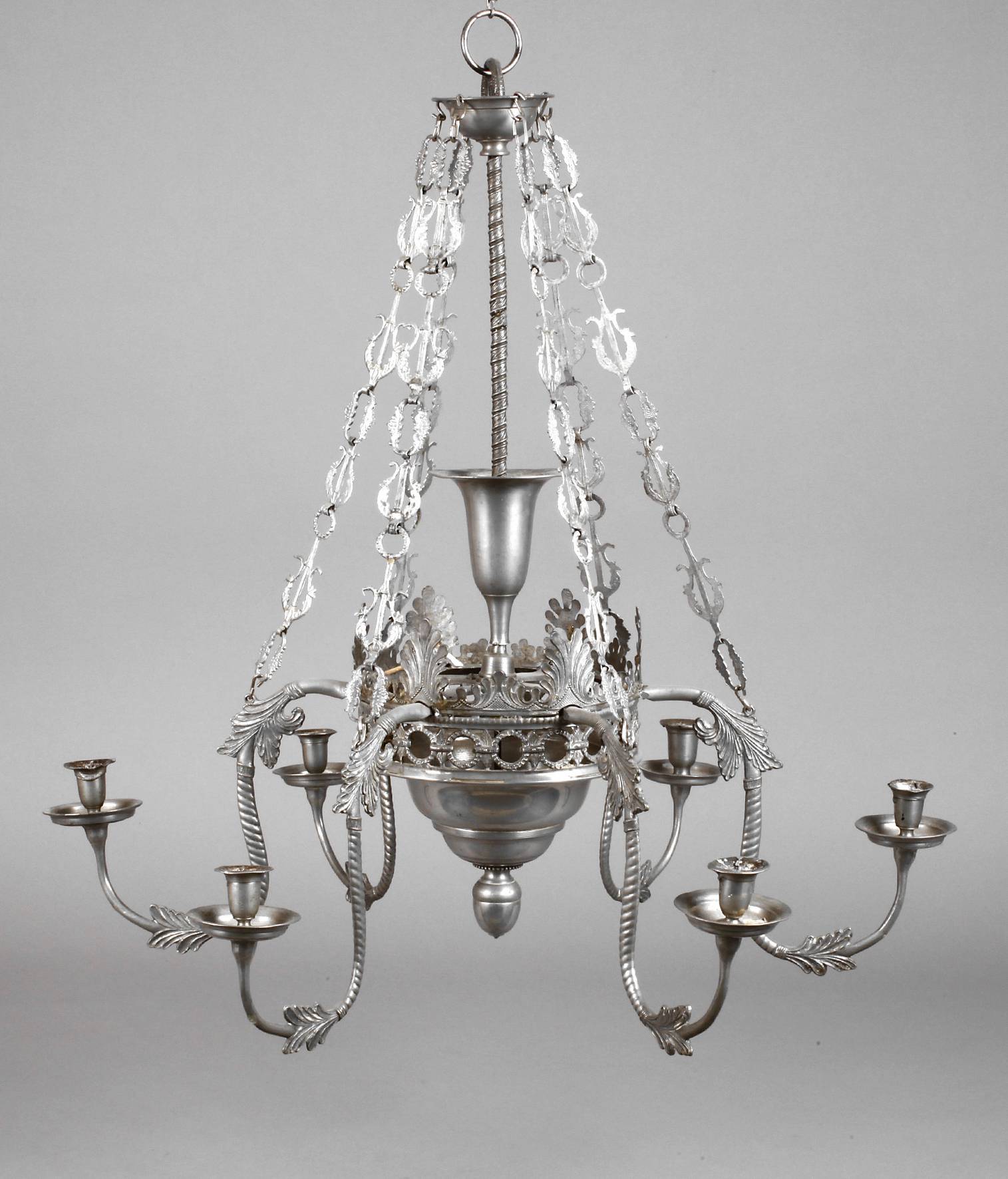 Erzgebirgischer Zinndeckenleuchter