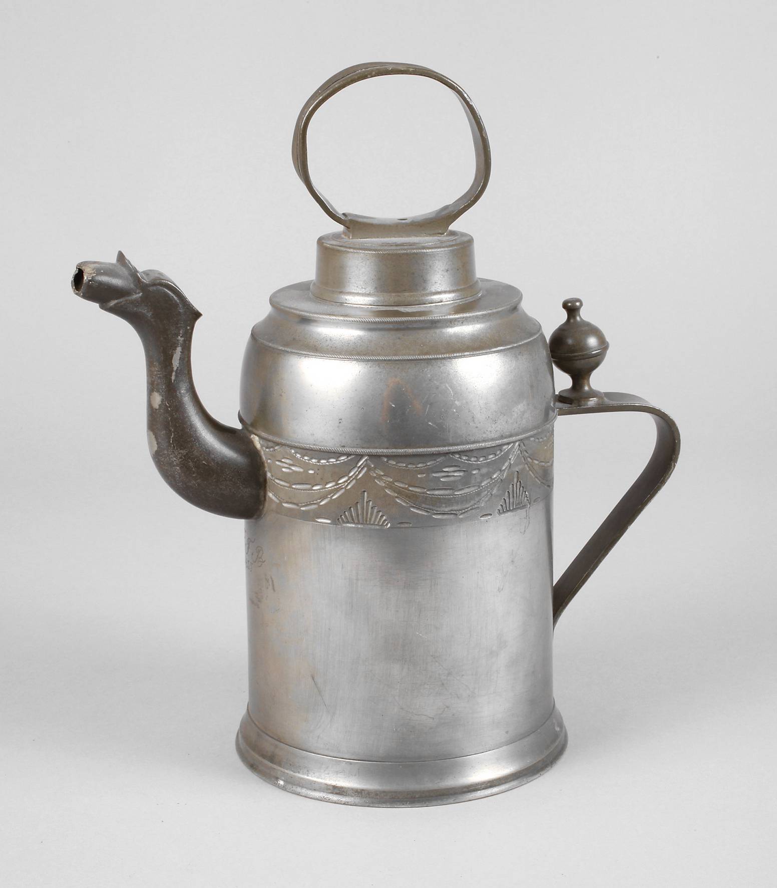 Sächsische Erntekanne Zinn