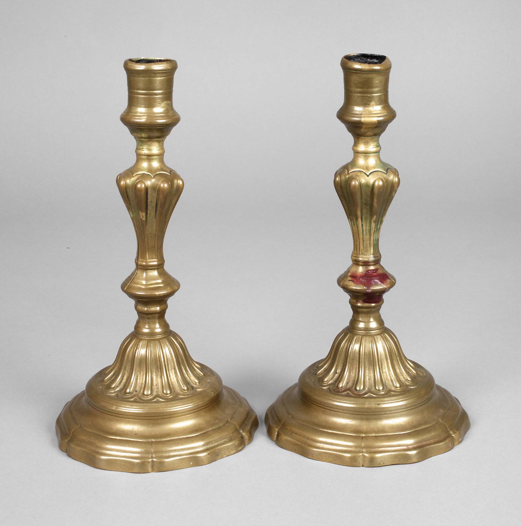 Paar Barockleuchter Messing