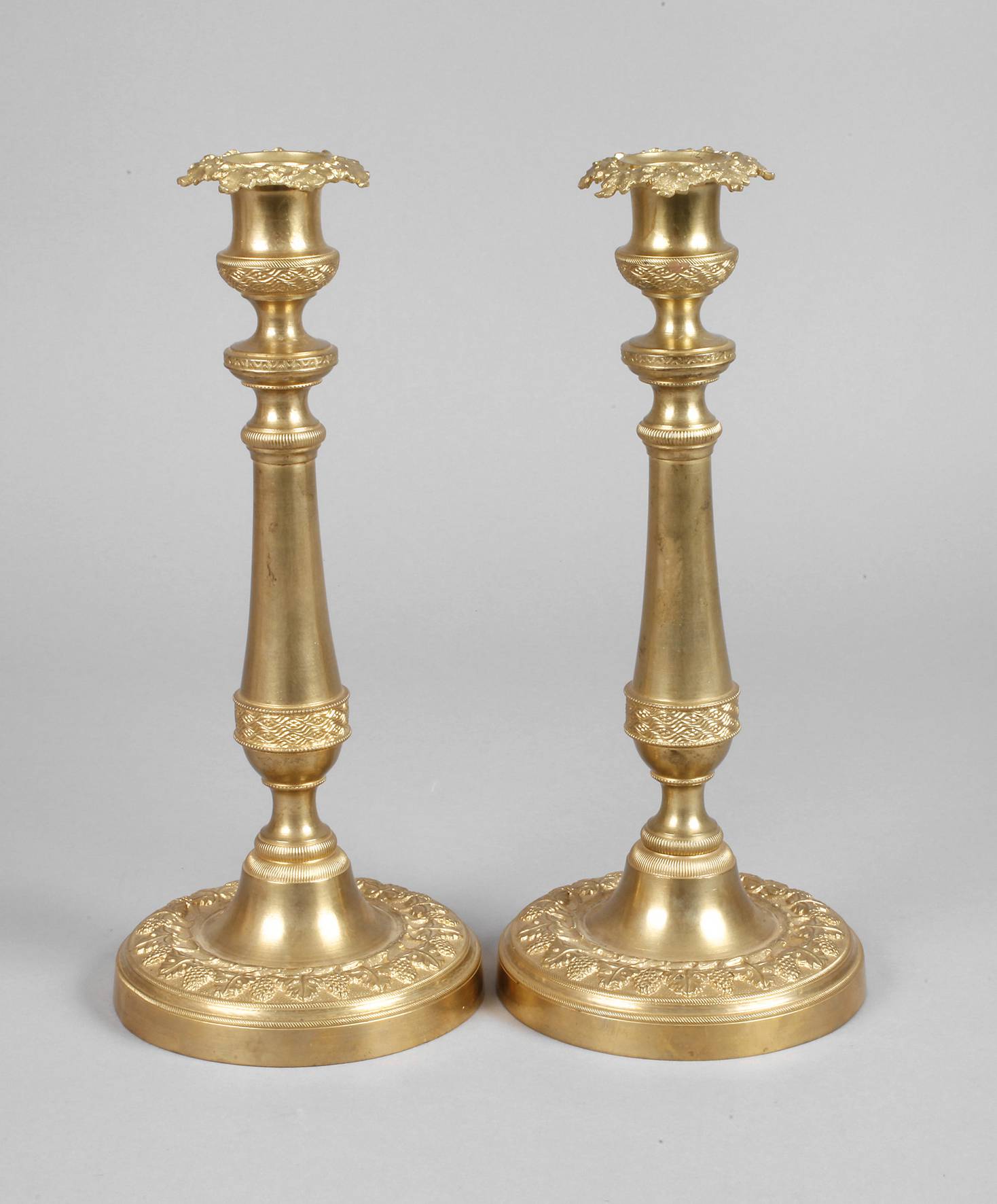 Paar Biedermeier-Bronzeleuchter