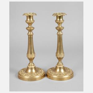 Paar Biedermeier-Bronzeleuchter