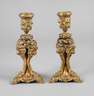 Paar feuervergoldete Kerzenleuchter