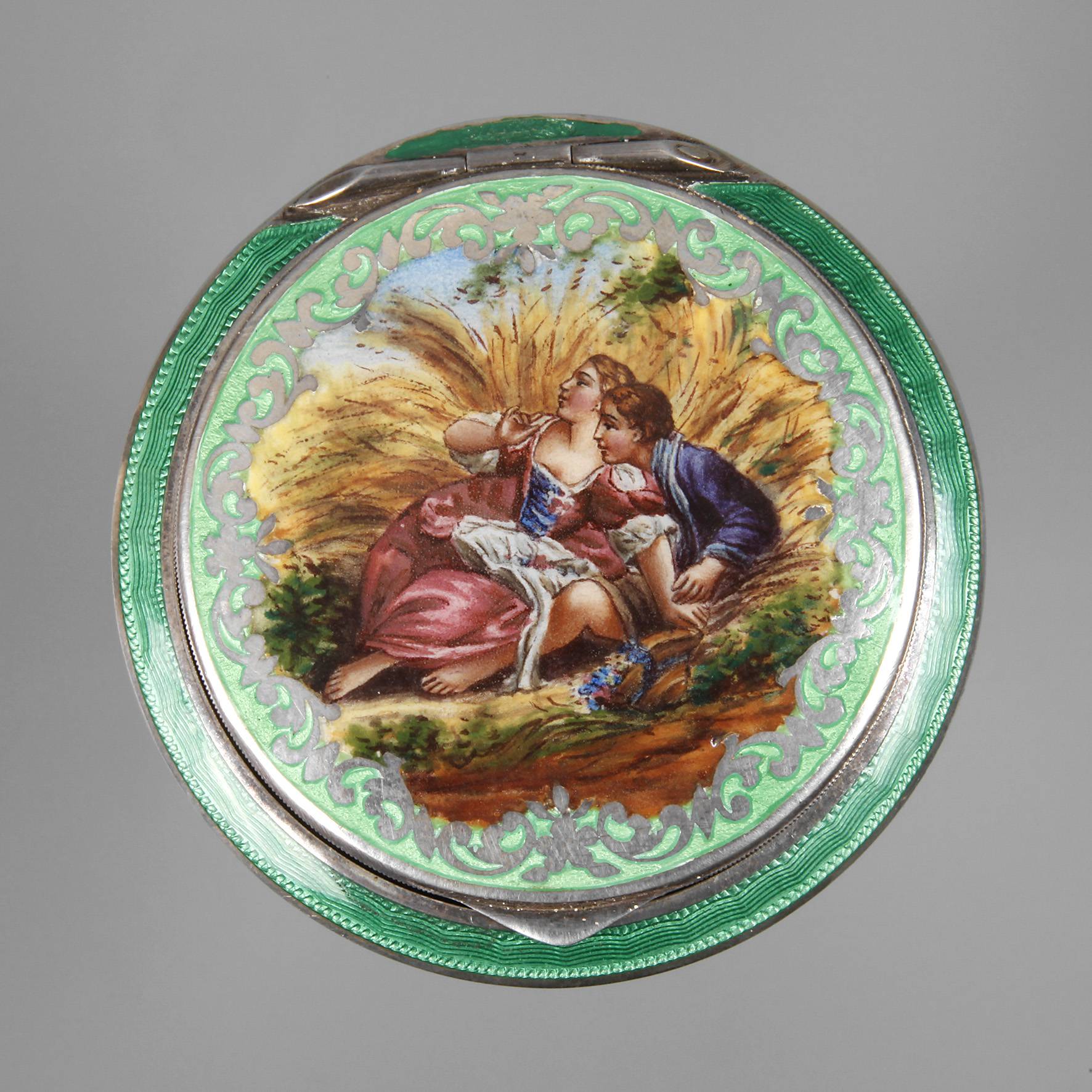 Emaillierte Silberdose Wien