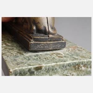 Franz Xaver Bergmann, erotische Bronze als Sphinx