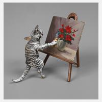 Wiener Bronze Katze als Kunstmaler111