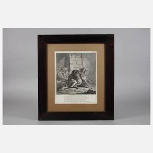 Johann Elias Ridinger, ”Das Pferd und der Löwe”