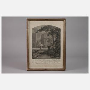 Martin Elias Ridinger, Hirsche im Boskett