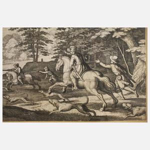 Paar frühneuzeitliche Jagdszenen