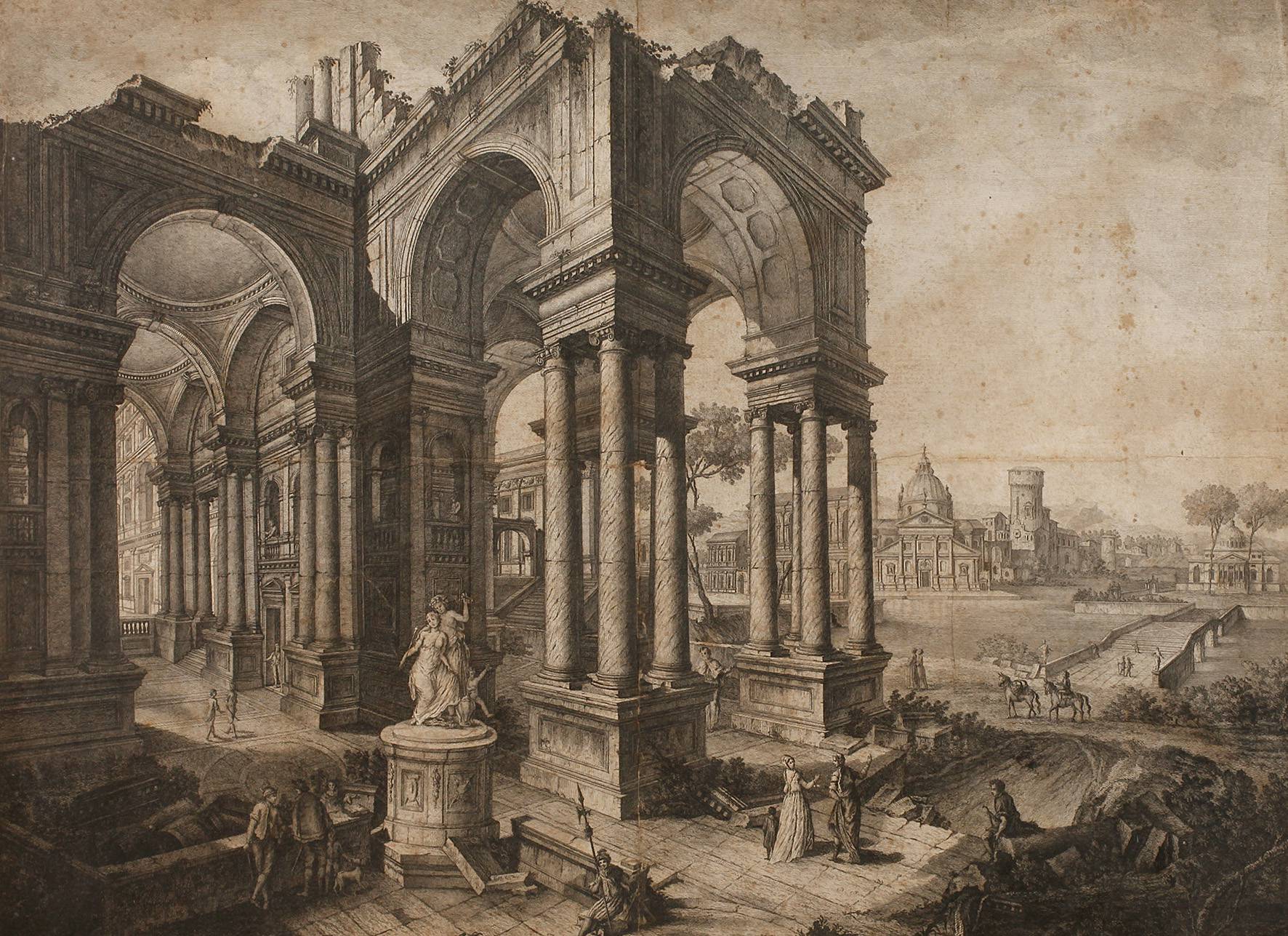 Gesellschaft in antiken Ruinen