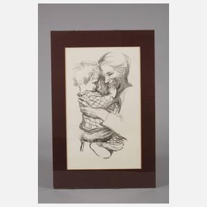 Käthe Kollwitz, ”Mutter mit Kind auf den Armen”