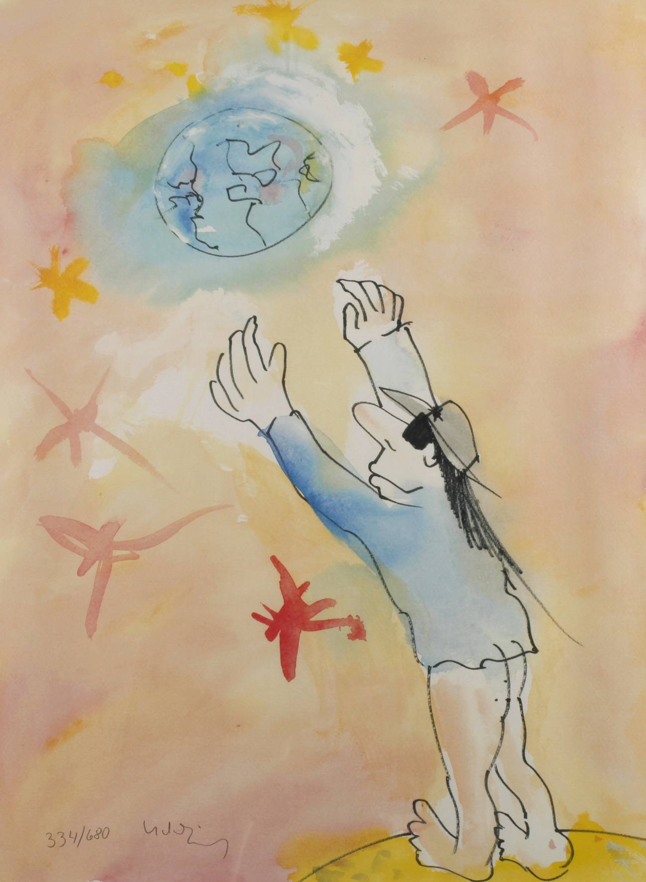 Udo Lindenberg, Autograf auf Kunstdruck