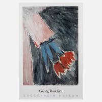 Georg Baselitz, Autograf auf Plakat111