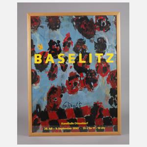 Georg Baselitz, Autograph auf Plakat