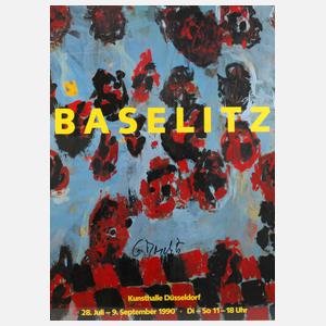 Georg Baselitz, Autograph auf Plakat