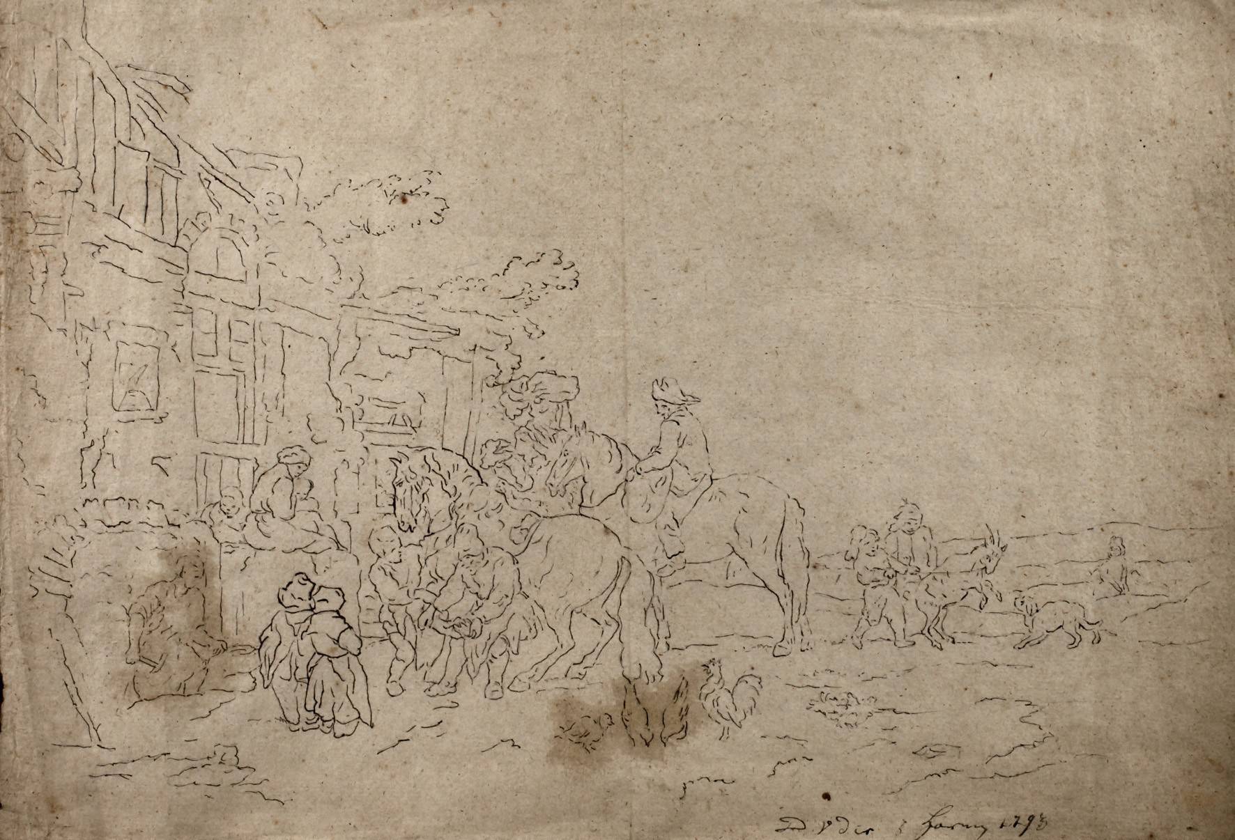 Nach Philips Wouwerman, Beim Hufschmied