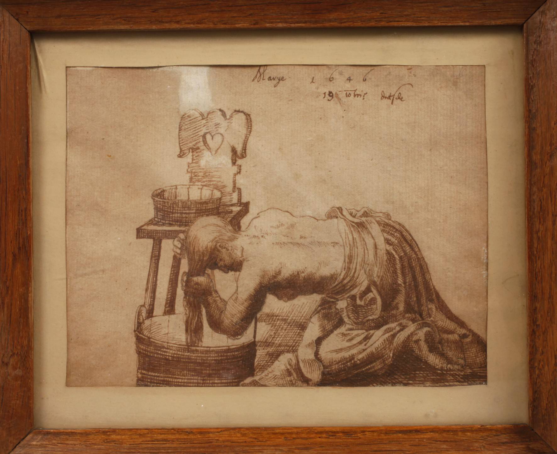 Frau bei der Toilette