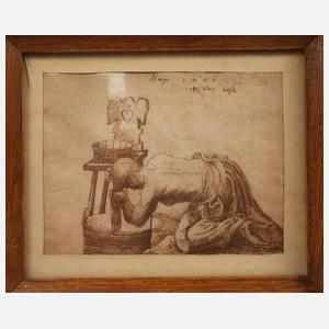 Frau bei der Toilette