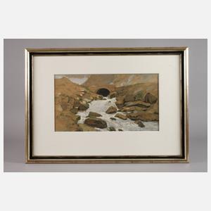 Prof. Andreas Achenbach, attr., Bach im Gebirge