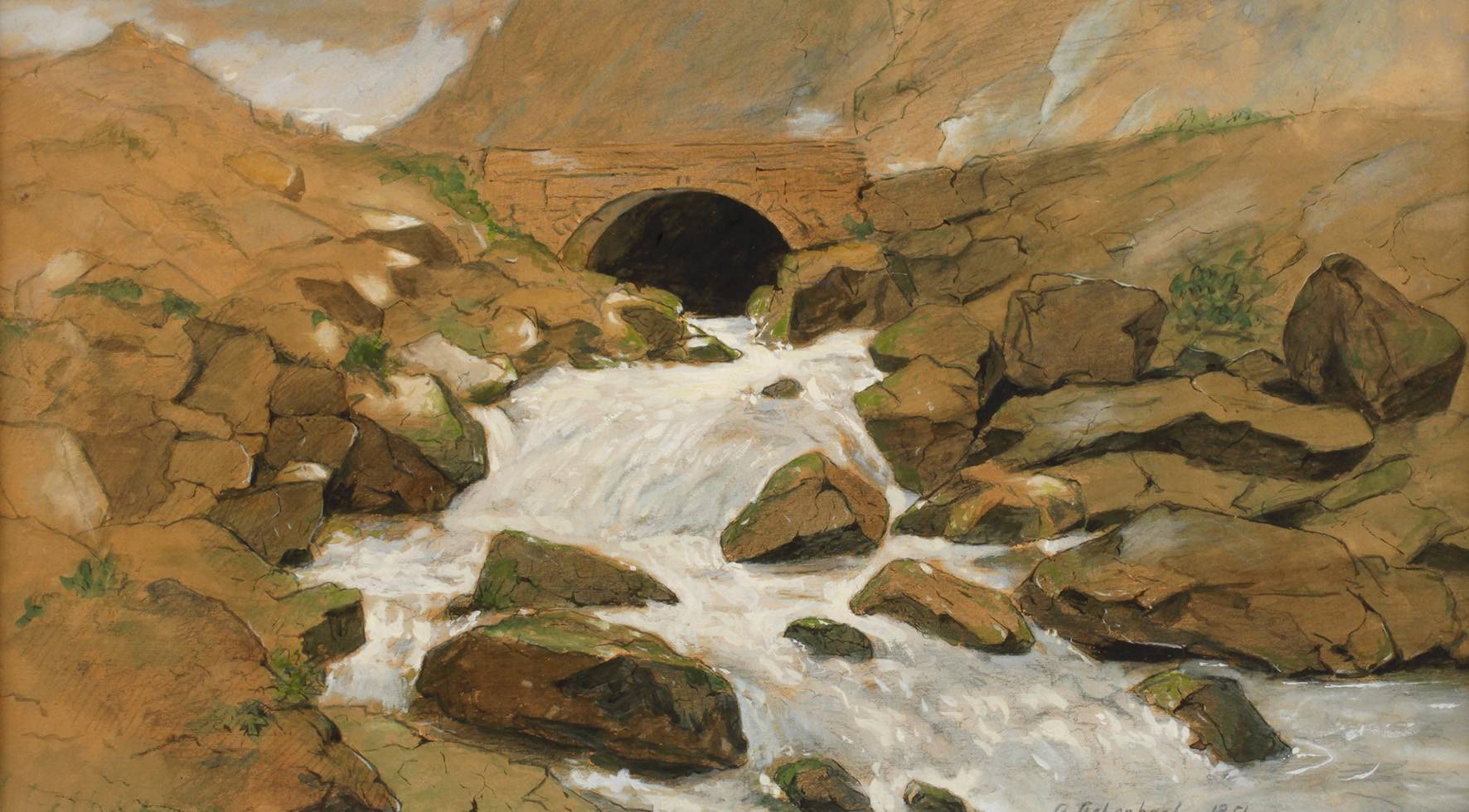 Prof. Andreas Achenbach, attr., Bach im Gebirge