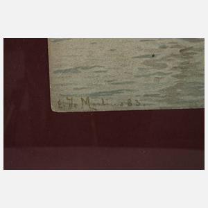 Edoardo de Martino, Segler im Abendlicht