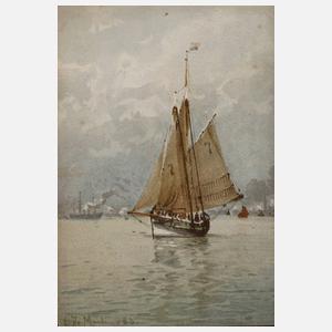 Edoardo de Martino, Segler im Abendlicht