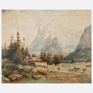 August Reinhardt, Alm im Gebirge