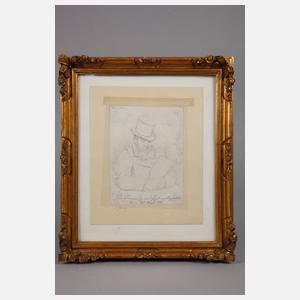 Prof. Eduard Young, Ruhender Herr im Eisenbahnabteil