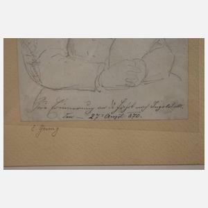 Prof. Eduard Young, Ruhender Herr im Eisenbahnabteil