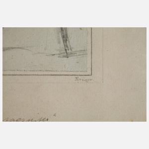 Paar Zeichnungen Mitte 19. Jh.