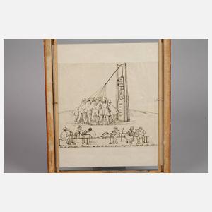 Paar Zeichnungen Mitte 19. Jh.