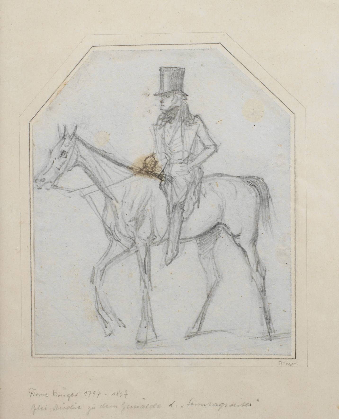 Paar Zeichnungen Mitte 19. Jh.